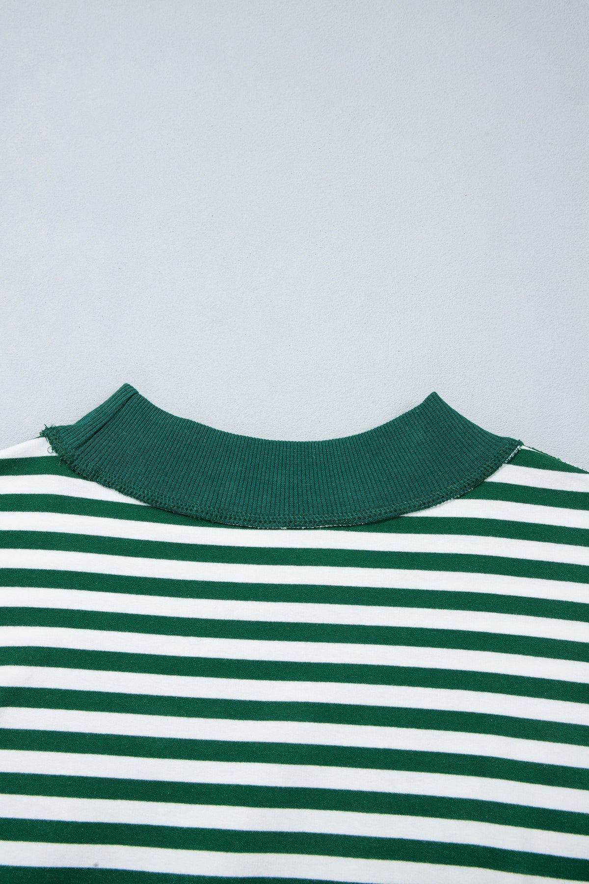 Red Stripe Christmas Slogan Embroidery Patched Mock Neck Oversized Sweatshirt