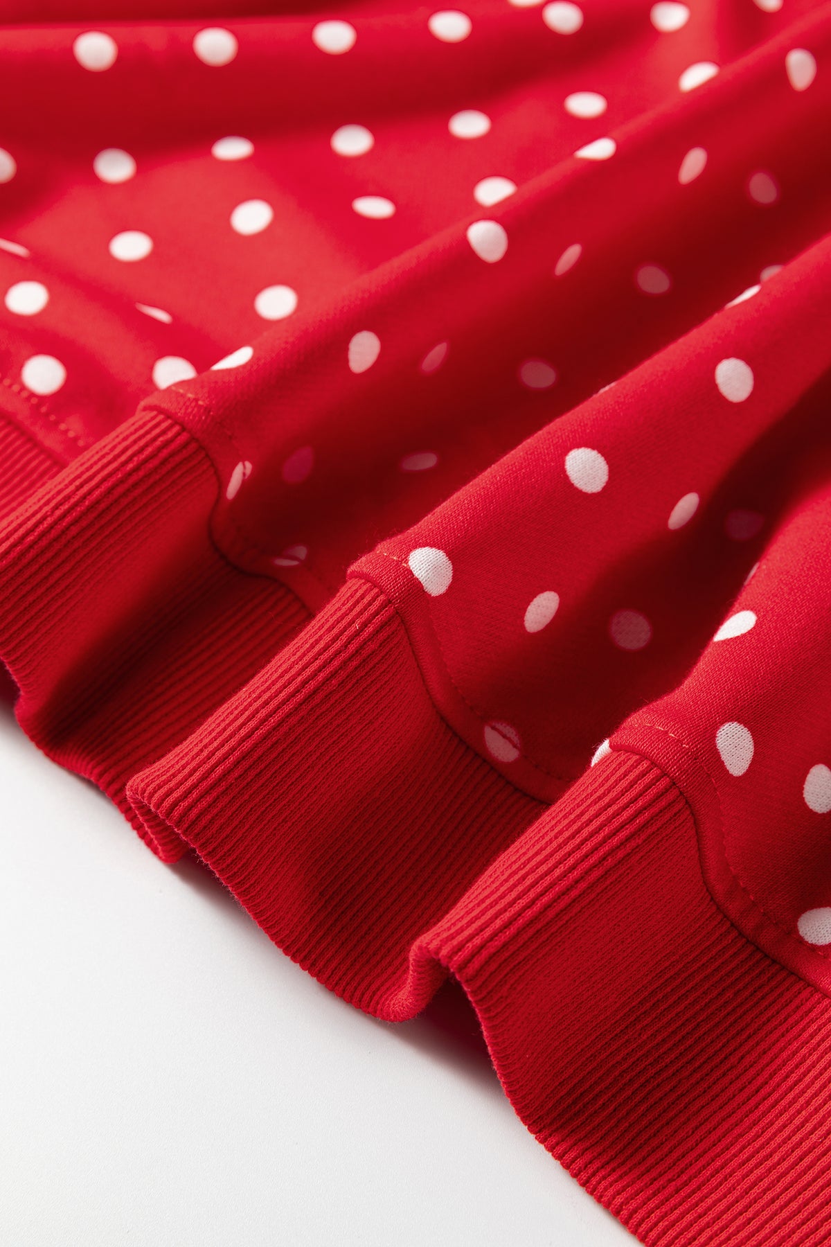 Brown Polka Dot Round Neck Long Sleeve Plus Size Set