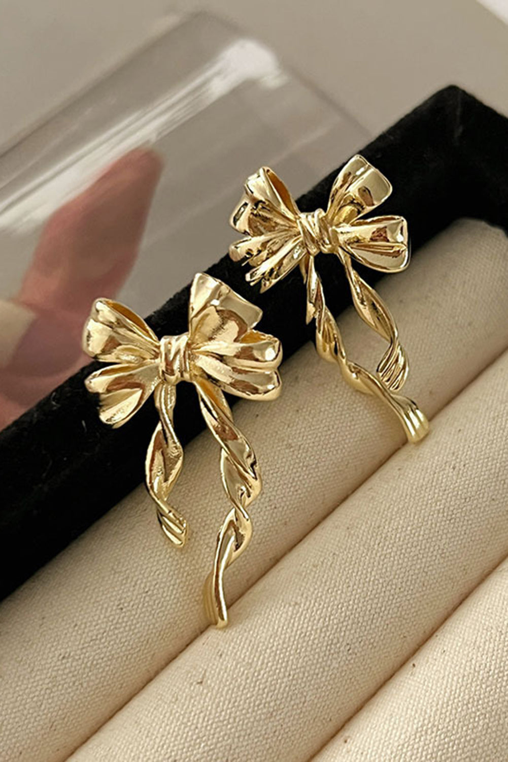 Gold Bow  Plated Alloy Stud Earrings