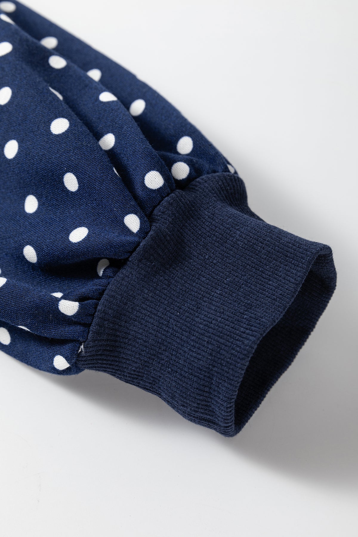 Brown Polka Dot Round Neck Long Sleeve Plus Size Set