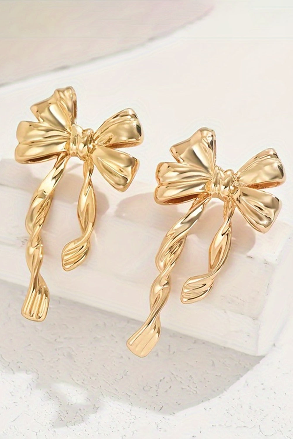 Gold Bow  Plated Alloy Stud Earrings