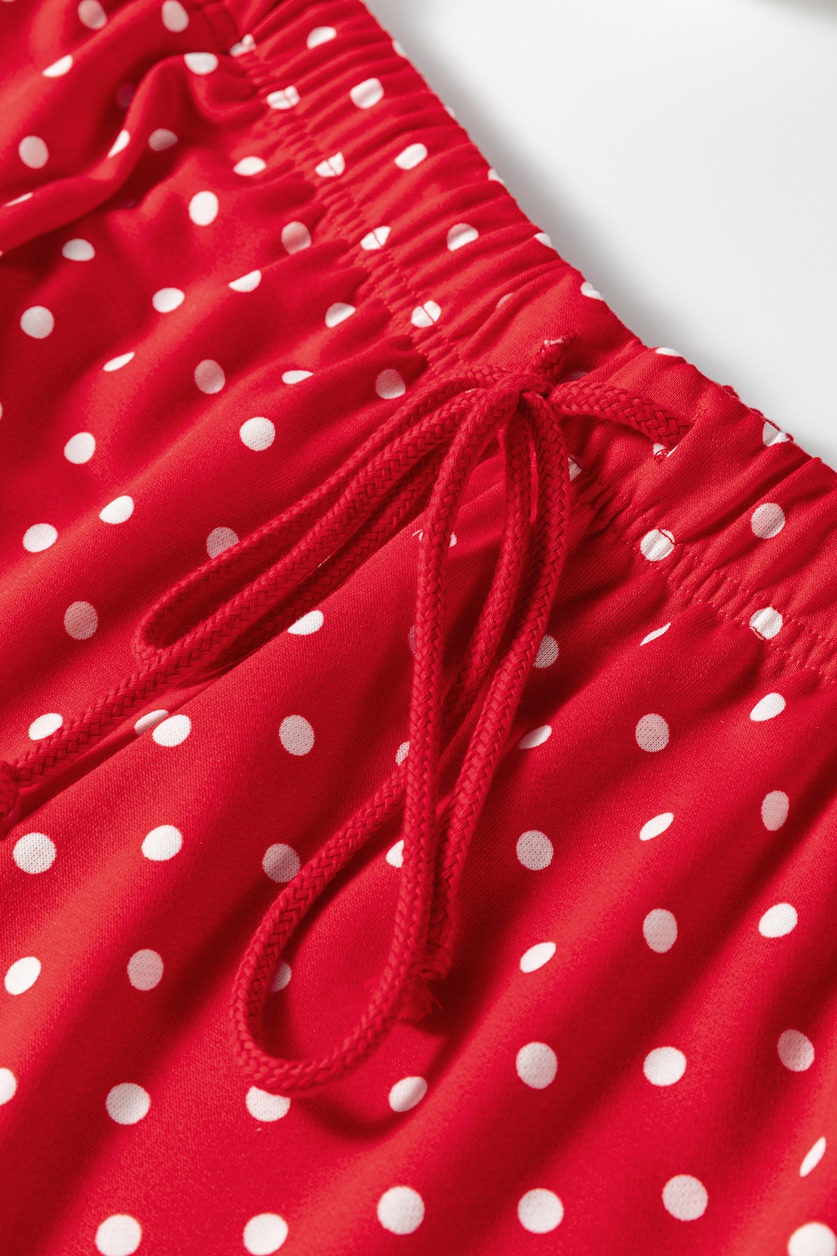 Brown Polka Dot Round Neck Long Sleeve Plus Size Set
