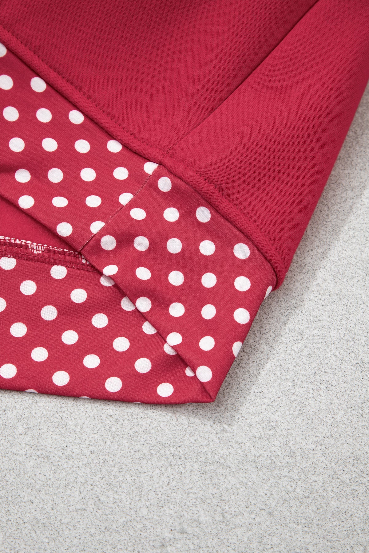 Orange Colorblock Polka Dot Contrast Trim Oversized Sweatshirt