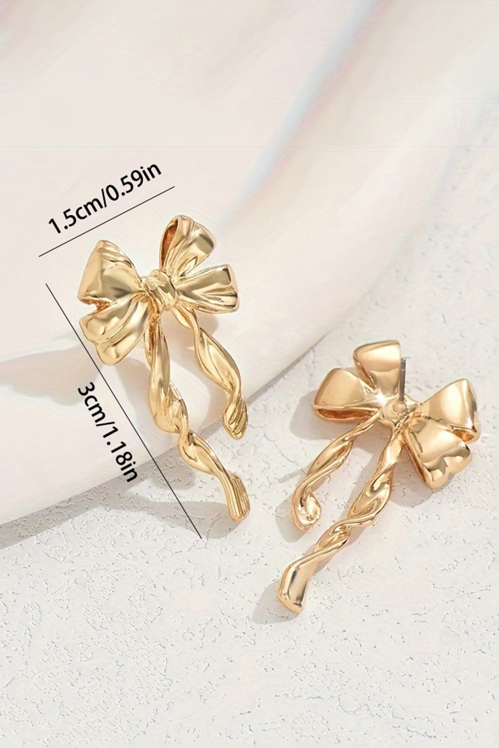 Gold Bow  Plated Alloy Stud Earrings